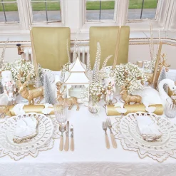 Applique White Tablecloth