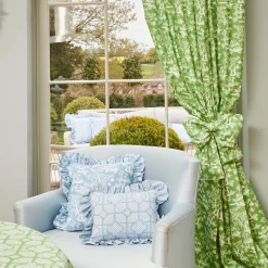 Blue Bamboo Trellis Fabric