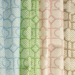 Blue Bamboo Trellis Fabric
