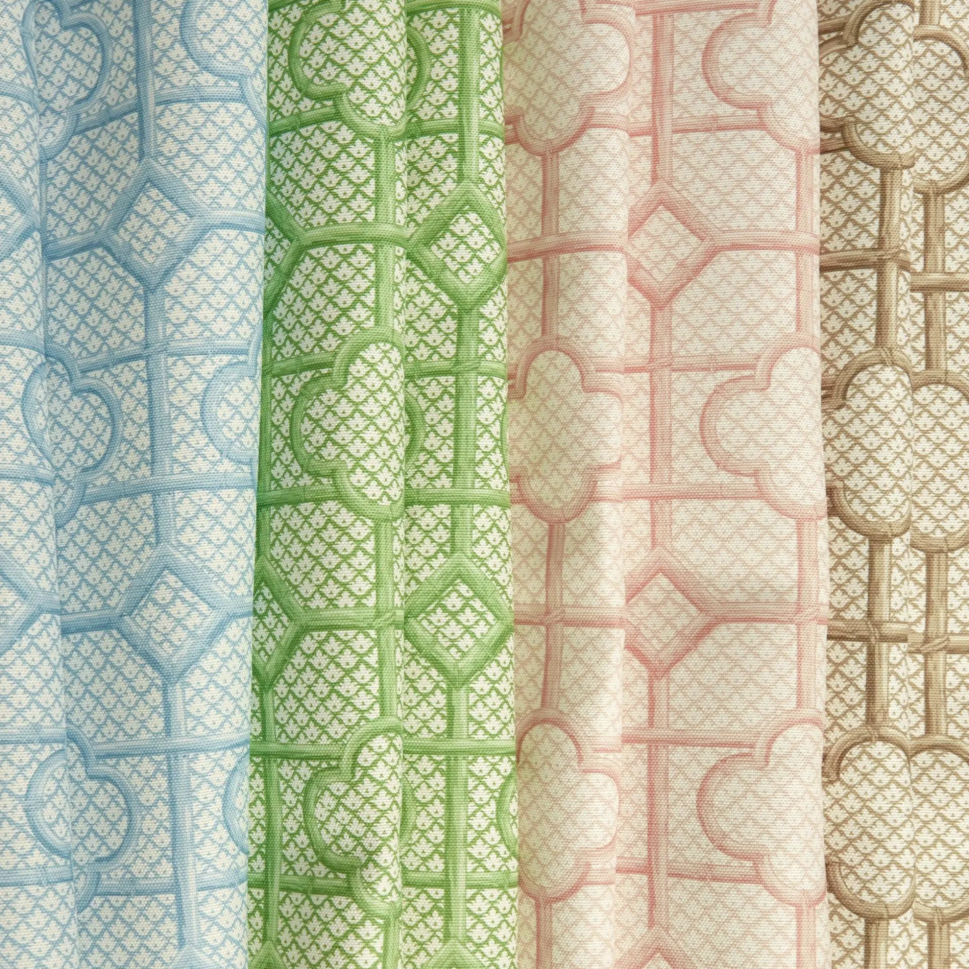 Blue Bamboo Trellis Fabric