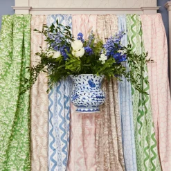Blue Bamboo Trellis Fabric