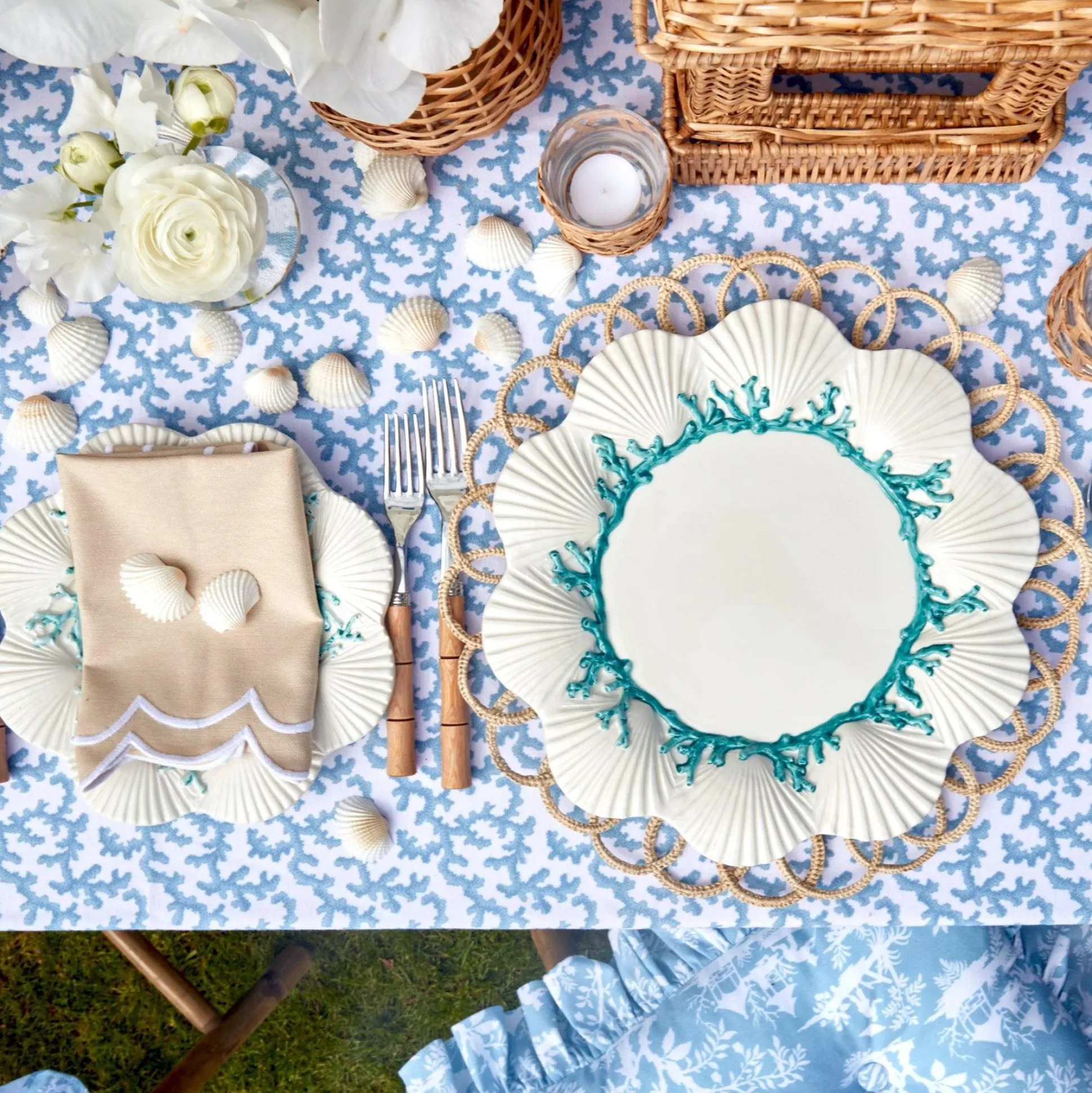 Blue Coral Dinner Plate