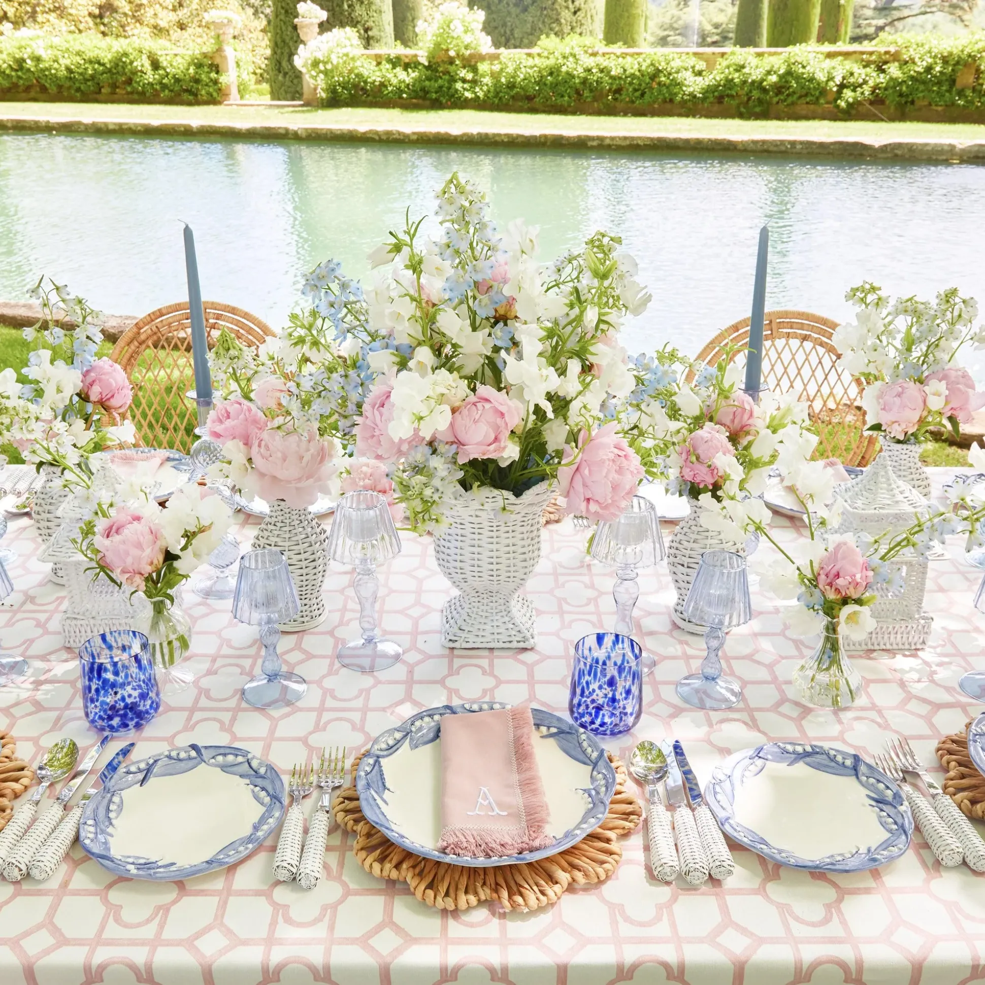 Blue Lily Of The Valley Dinner Plates (Set Of 4)