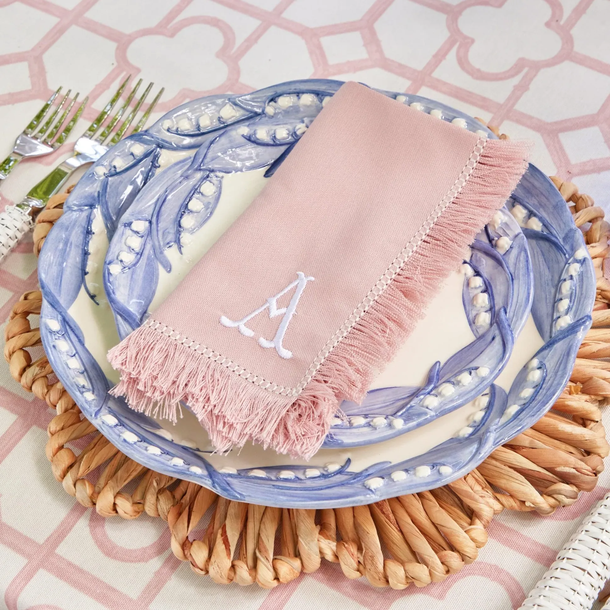 Blue Lily Of The Valley Starter Plates (Set Of 4)