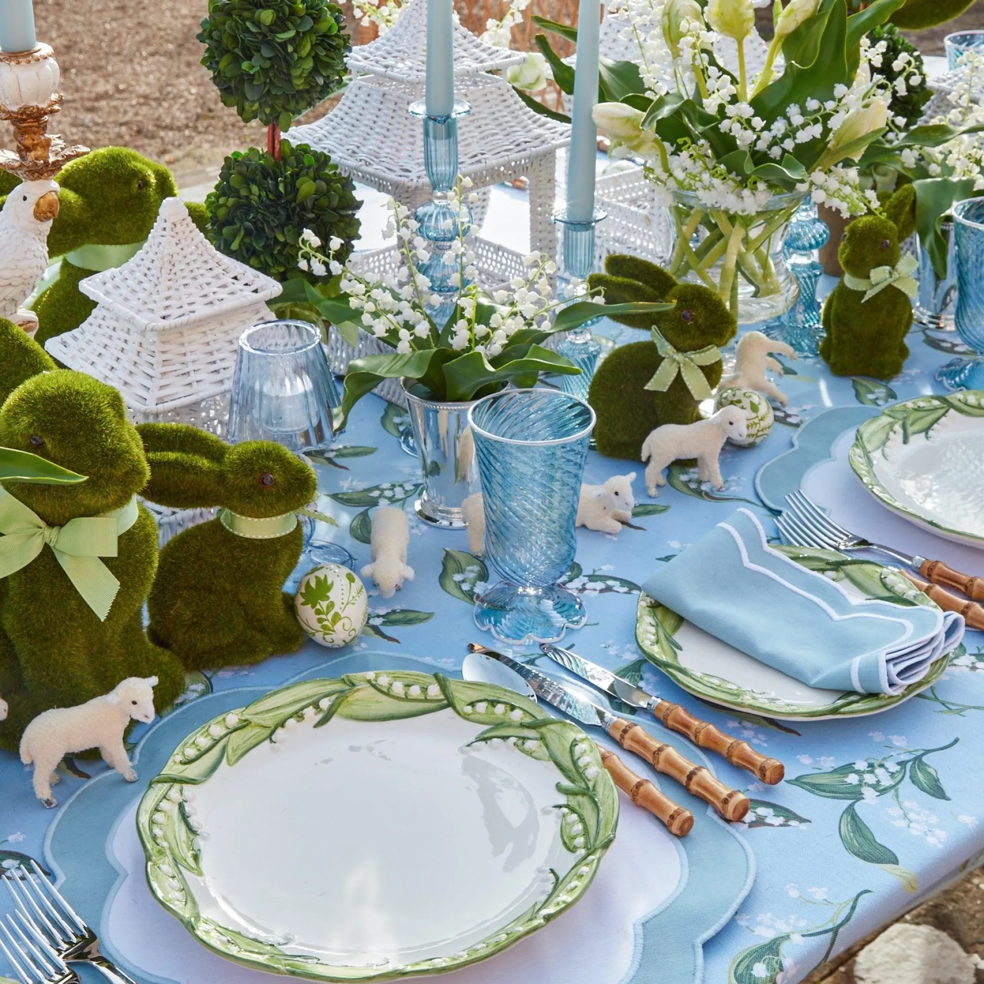 Blue Lily Of The Valley Tablecloth