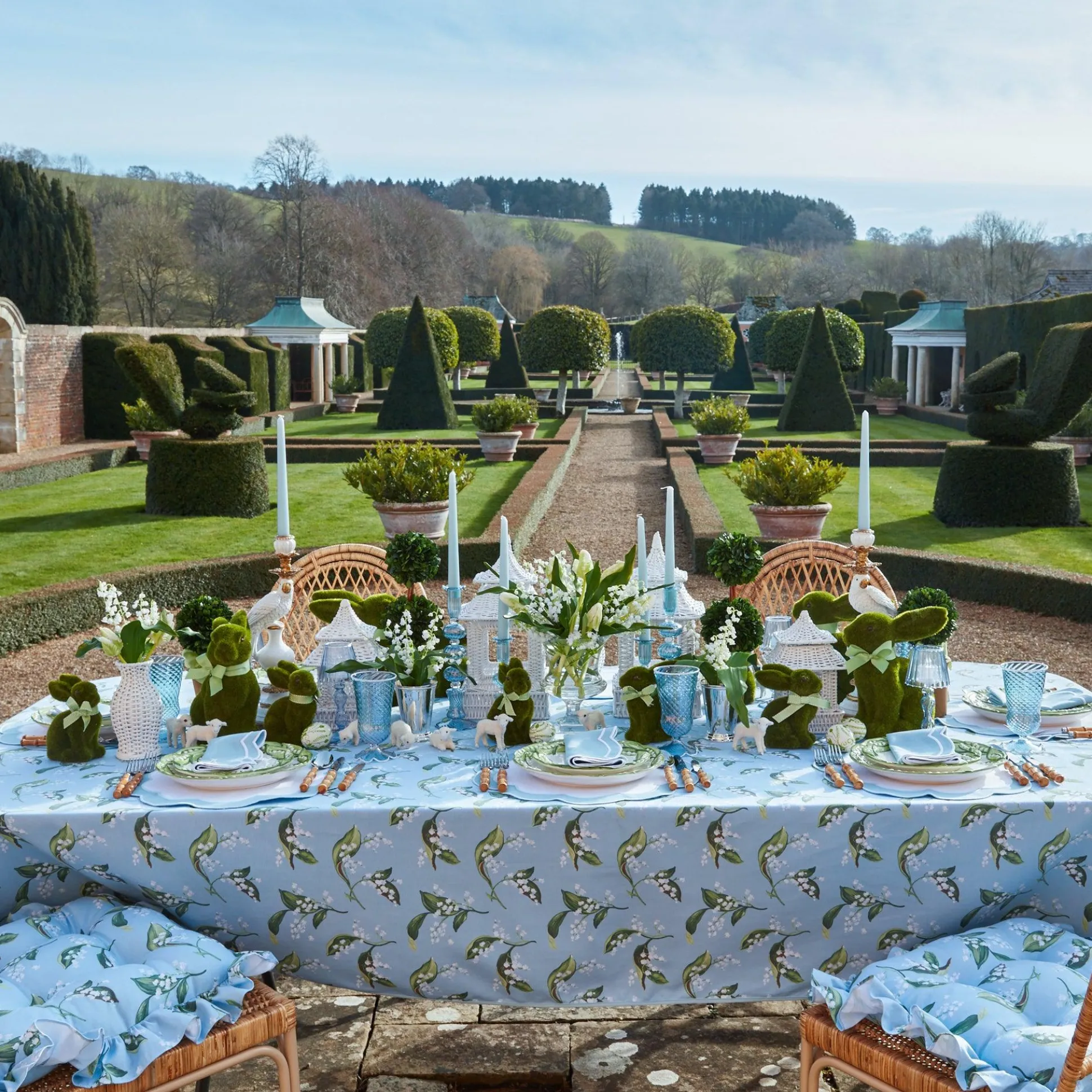 Blue Lily Of The Valley Tablecloth