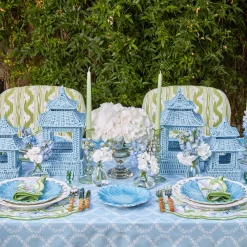 Blue Rattan Pagoda Lantern