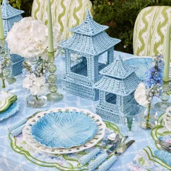 Blue Rattan Pagoda Lantern