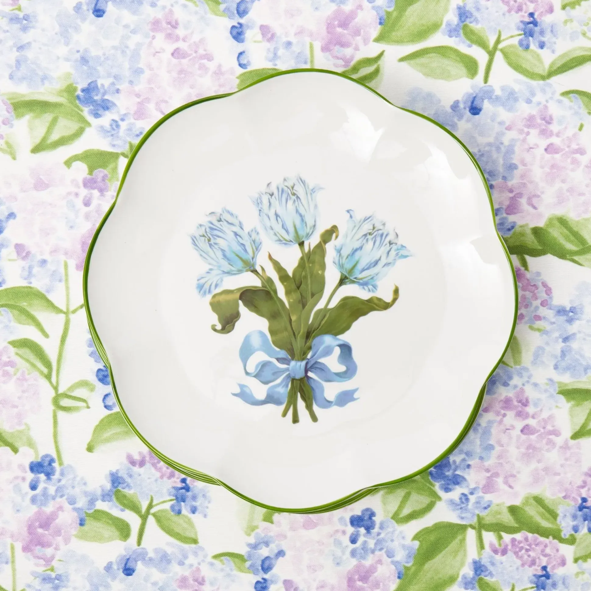 Blue Tulip Dinner & Starter Plates (Set Of 8)
