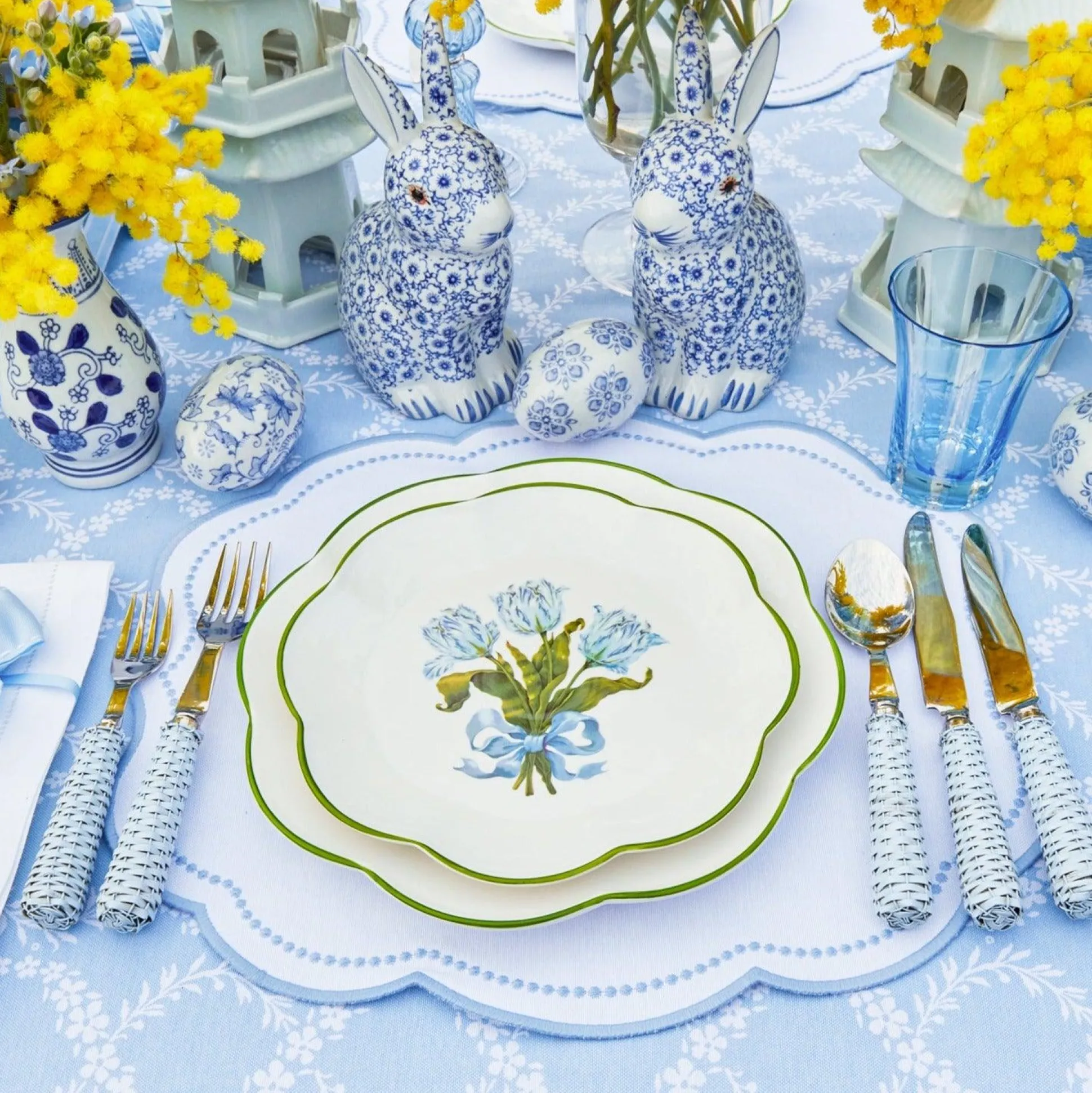 Blue Tulip Starter Plates (Set Of 4)