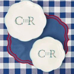 Camilla Blue & Red Linen Placemats (Set Of 4)