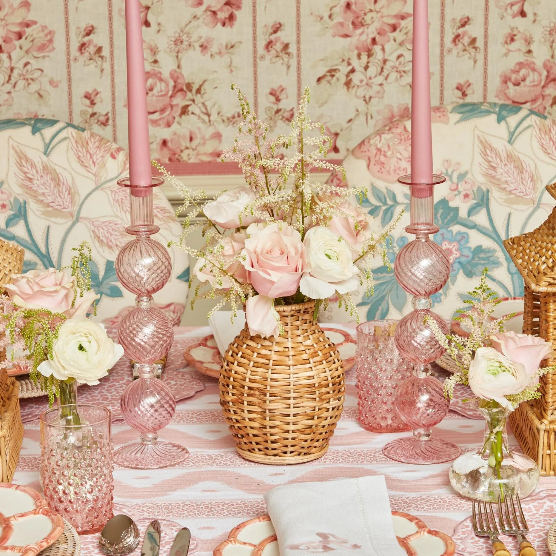 Camille Peony Candle Holder (Pair)