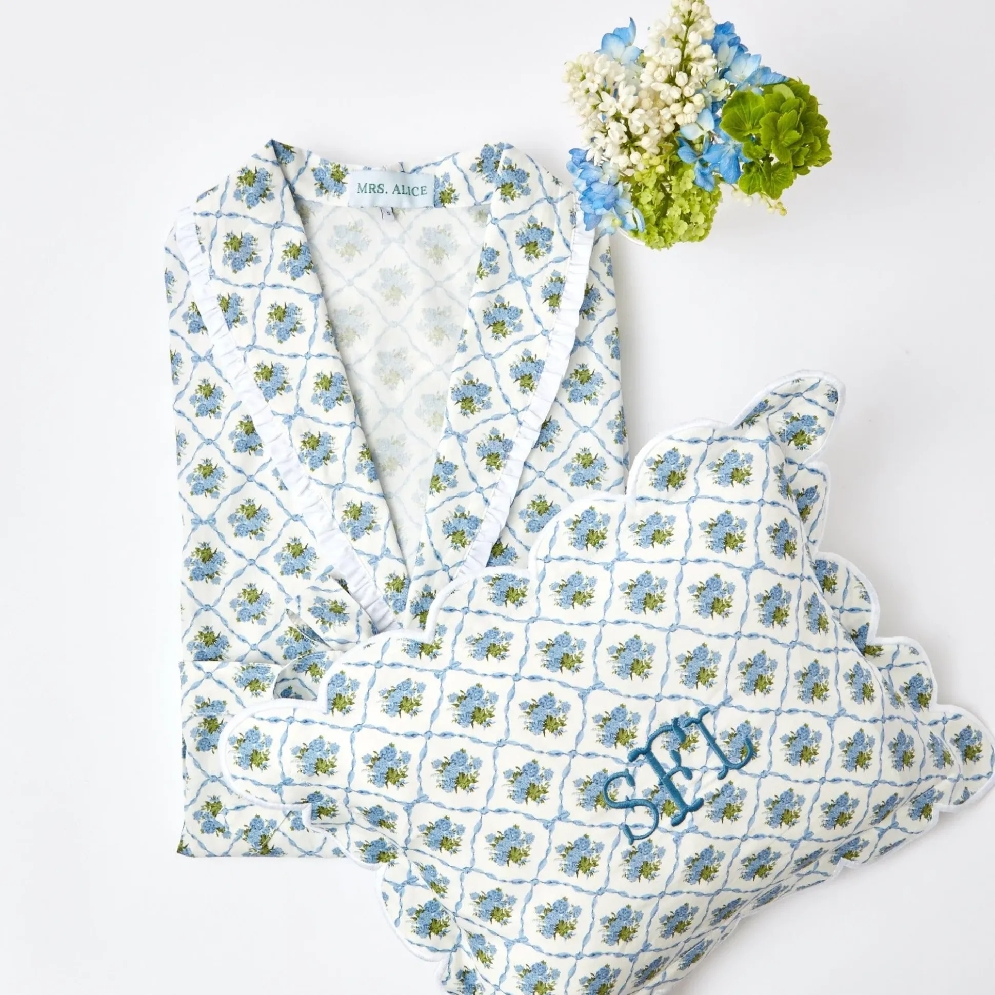 Children's Blue Bouquet Dressing Gown