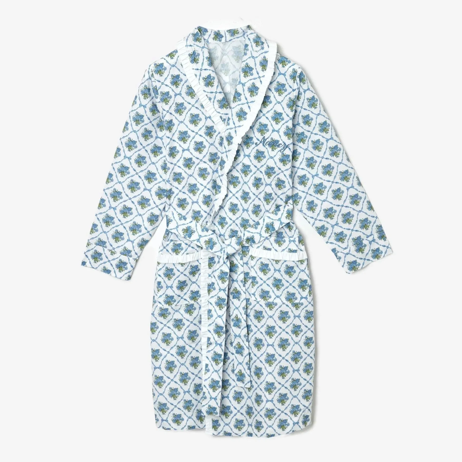 Children's Blue Bouquet Dressing Gown