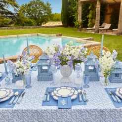 Coral Blue Linen Placemats (Set Of 4)