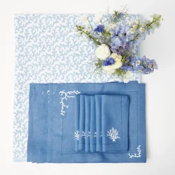 Coral Blue Linen Set