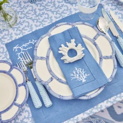 Coral Blue Linen Set