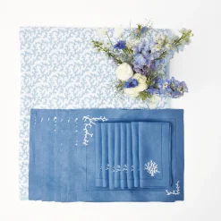 Coral Blue Linen Set
