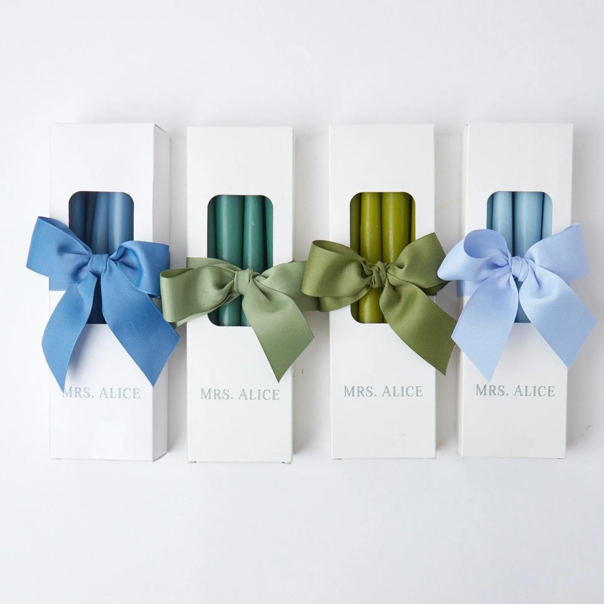 Dusty Blue Candles (Set Of 8)