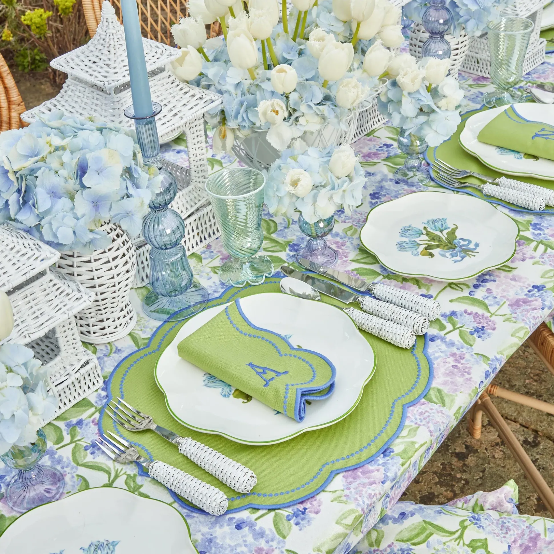 Eloise Green And Blue Placemats & Napkins (Set Of 4)