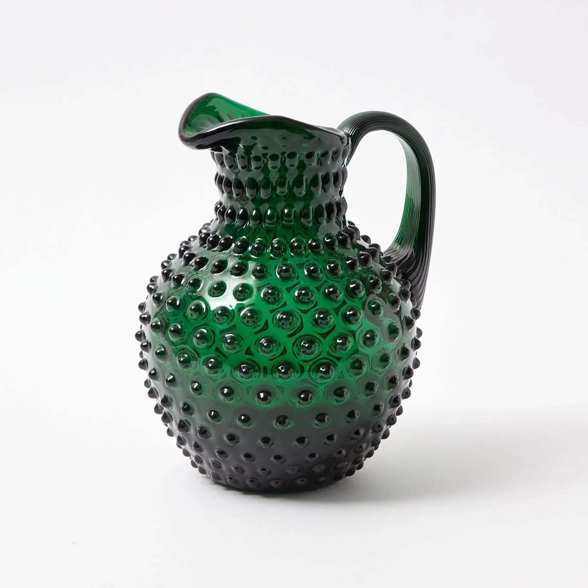 Emerald Green Hobnail Jug