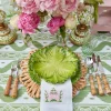 Emerald Hobnail Jug With Rose Handle & Glasses (Set Of 6)