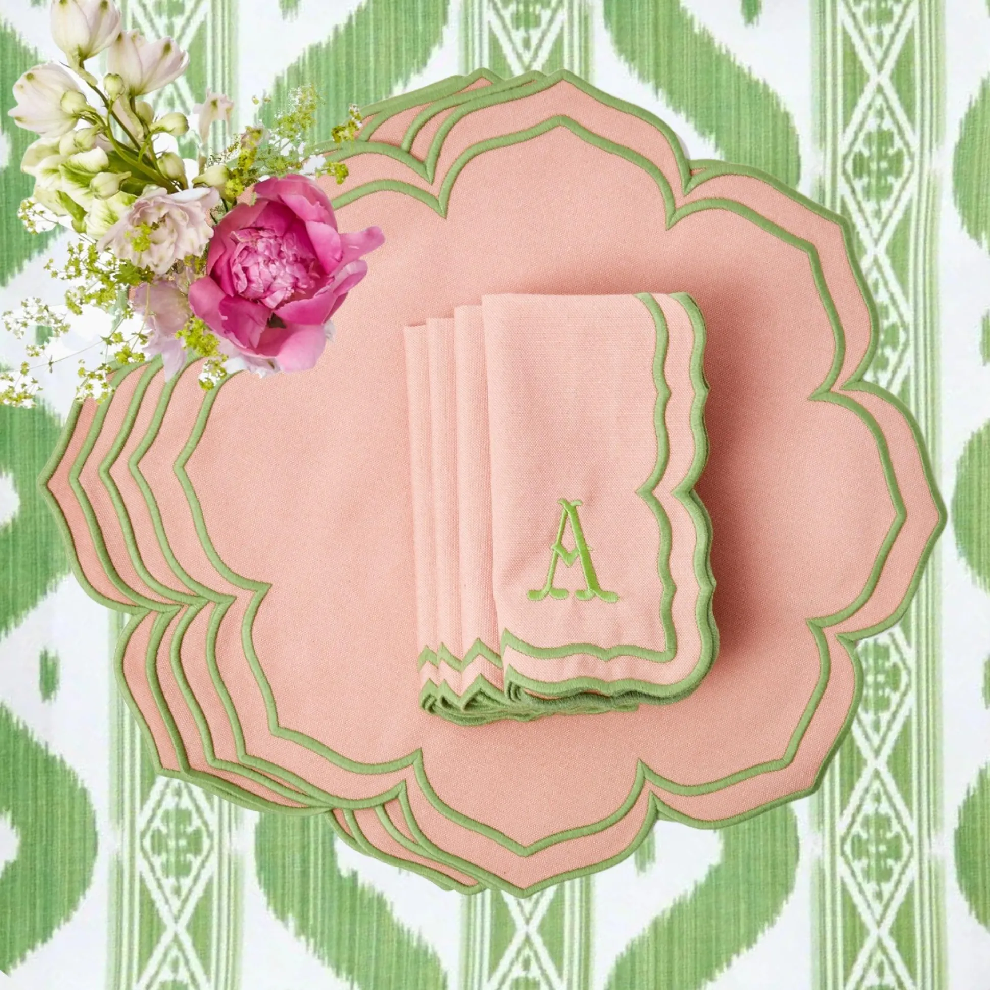 Fleur Pink Placemats & Napkins (Set Of 4)