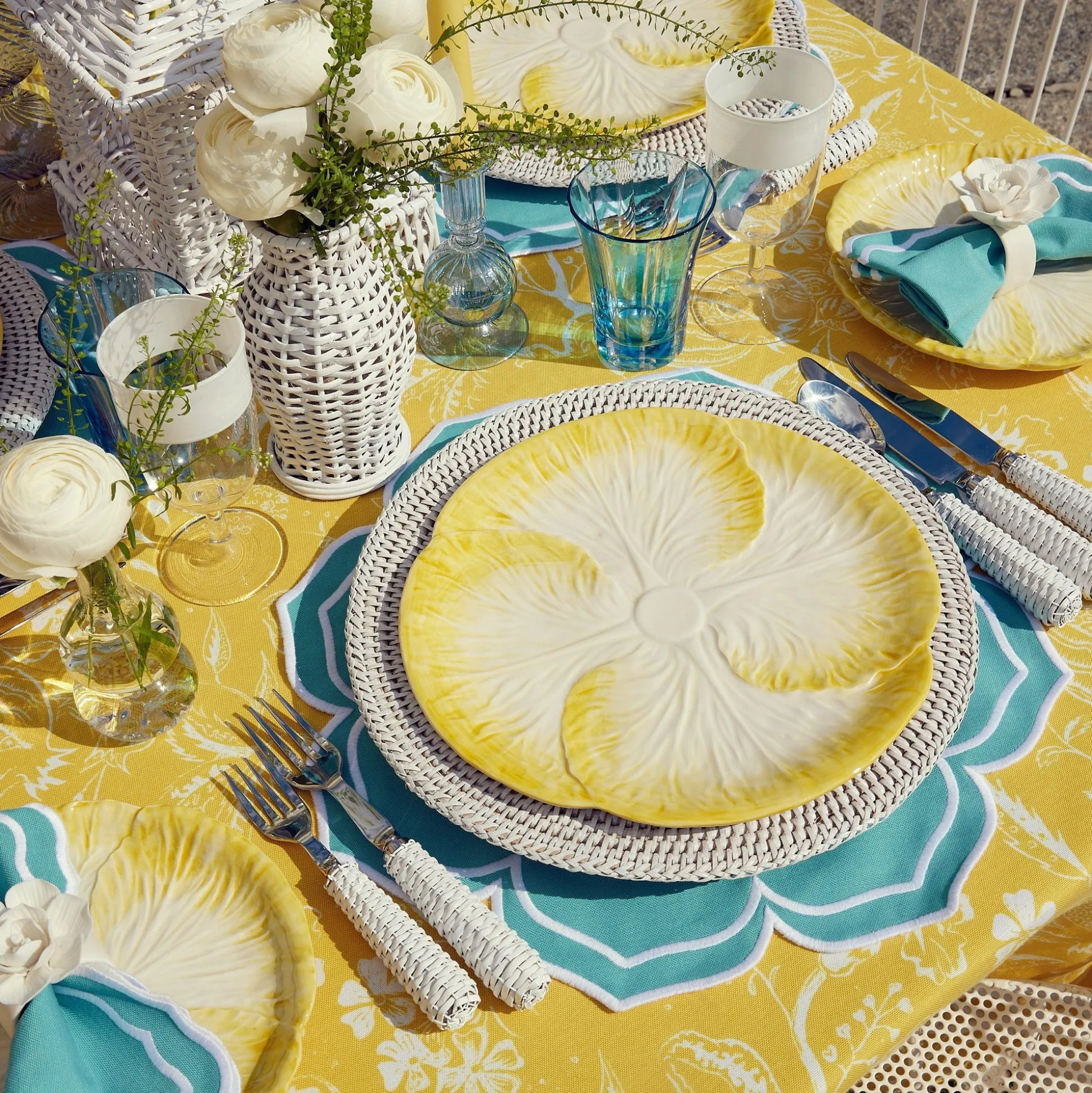 Fleur Turquoise Placemats (Set Of 4)