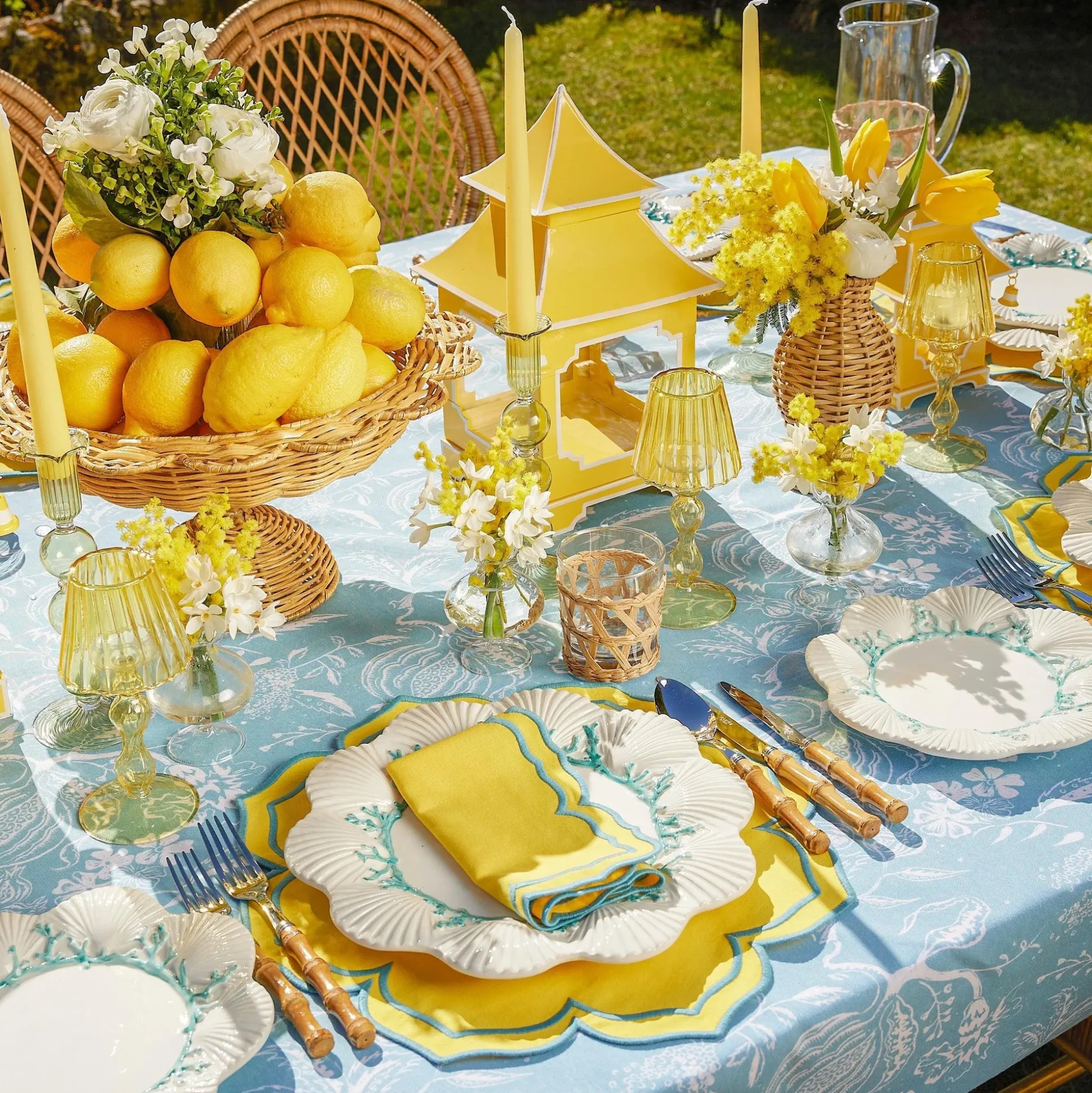 Fleur Yellow Napkins (Set Of 4)