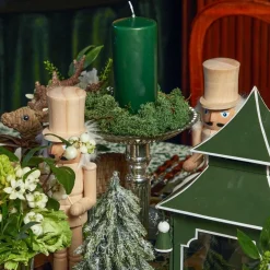 Forest Green Pillar Candles (Pair)