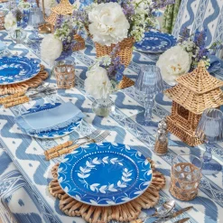 French Blue Garland Dinner & Starter Plates (Set Of 8)