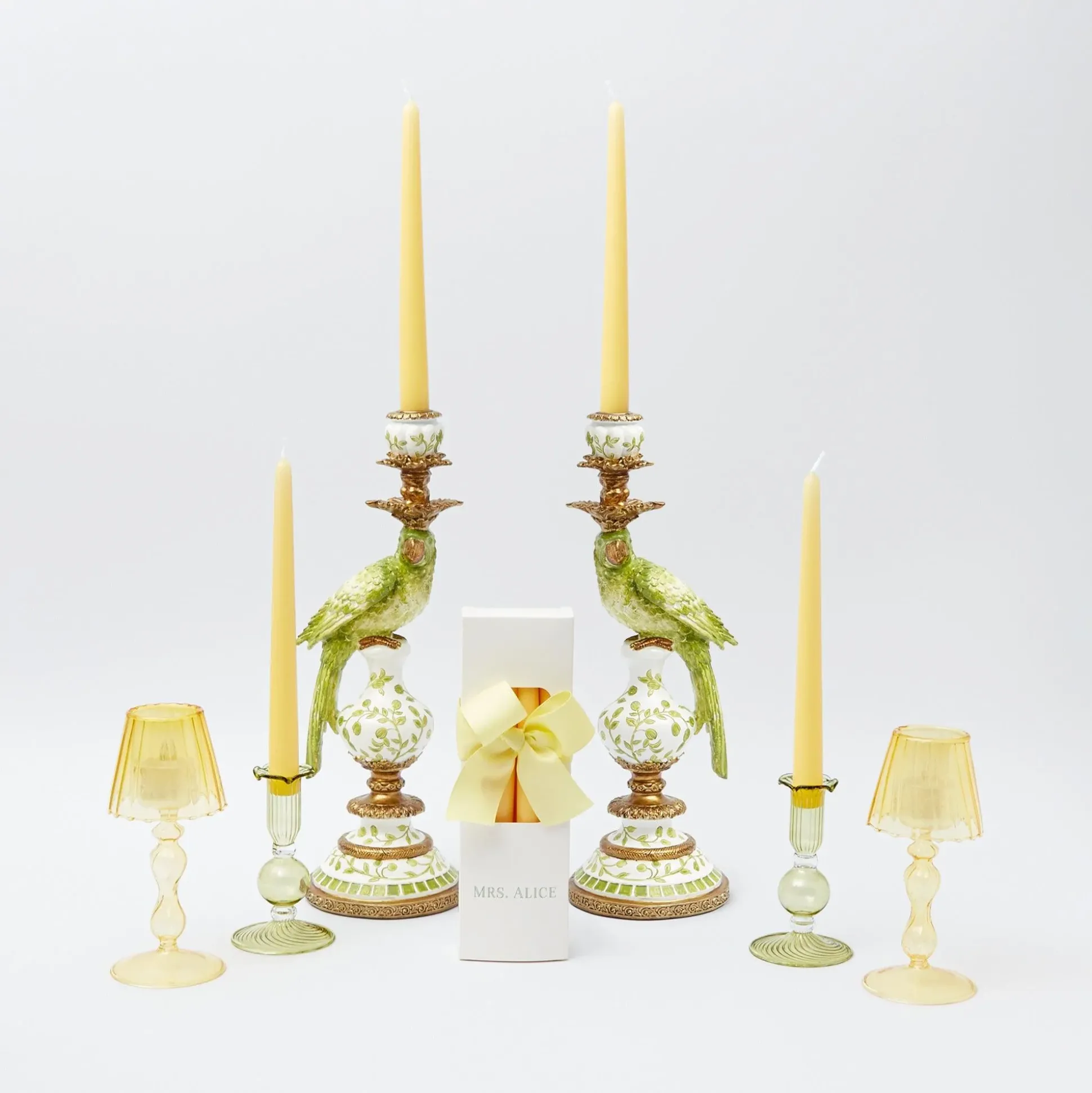 Green & Yellow Parrot Candlescape