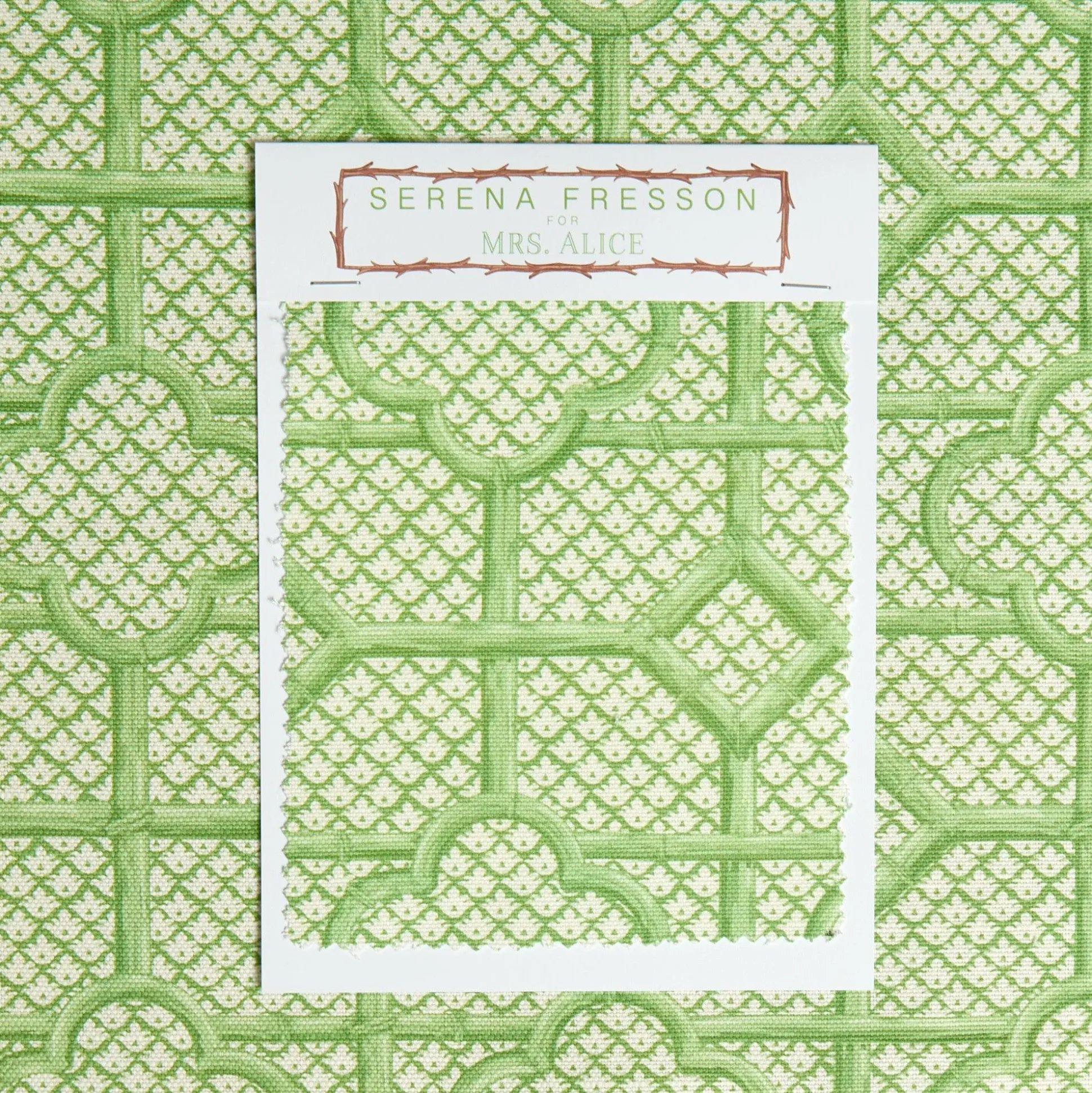 Green Bamboo Trellis Fabric