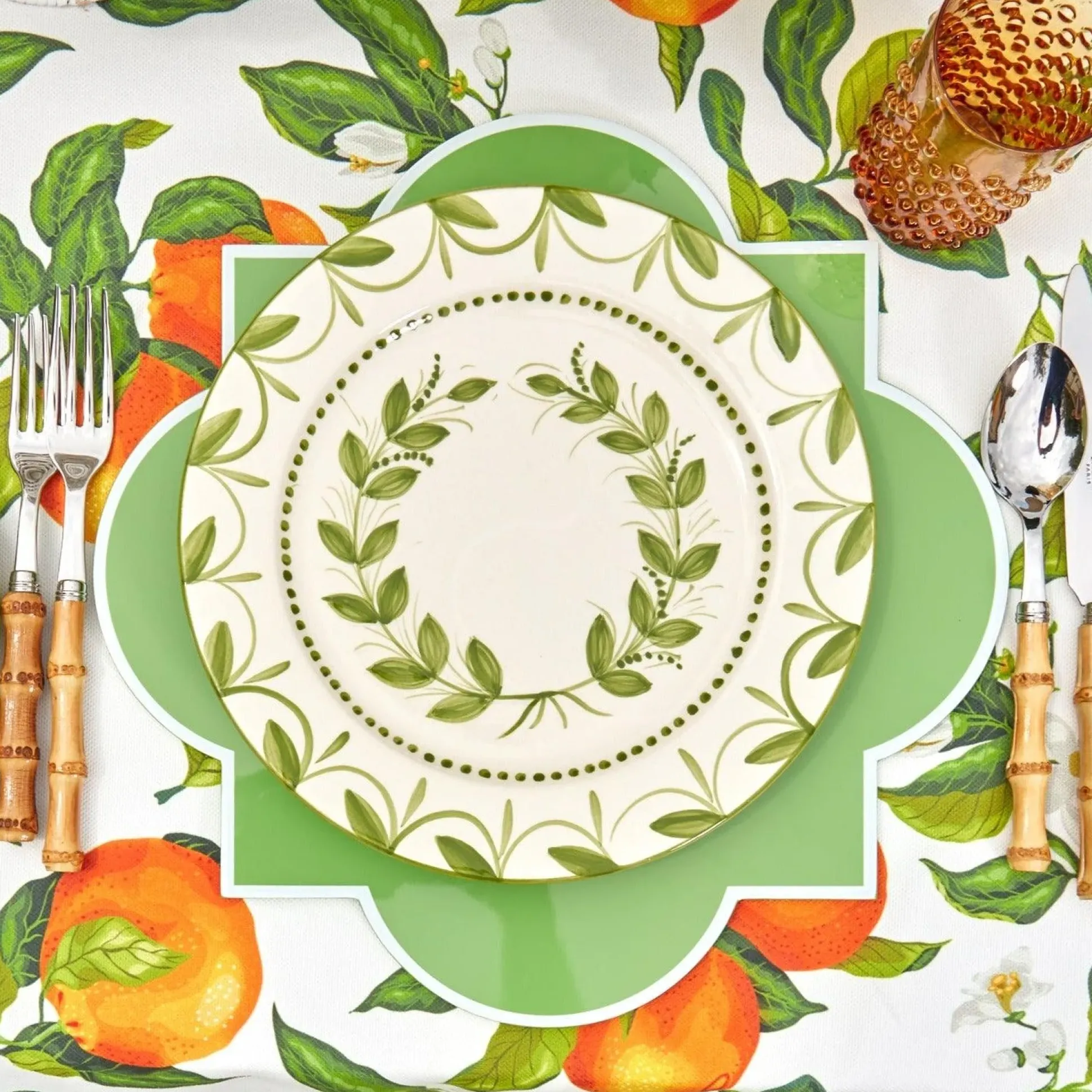 Green Garland Dinner Plates (Set Of 4)