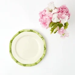 Green Geometric Bamboo Starter Plate