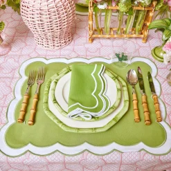 Green Geometric Bamboo Starter Plate