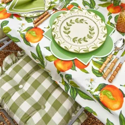 Green Gingham Ruffle Seat Pad Cushion