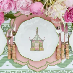 Green Ikat & Pink Fleur Linen Set