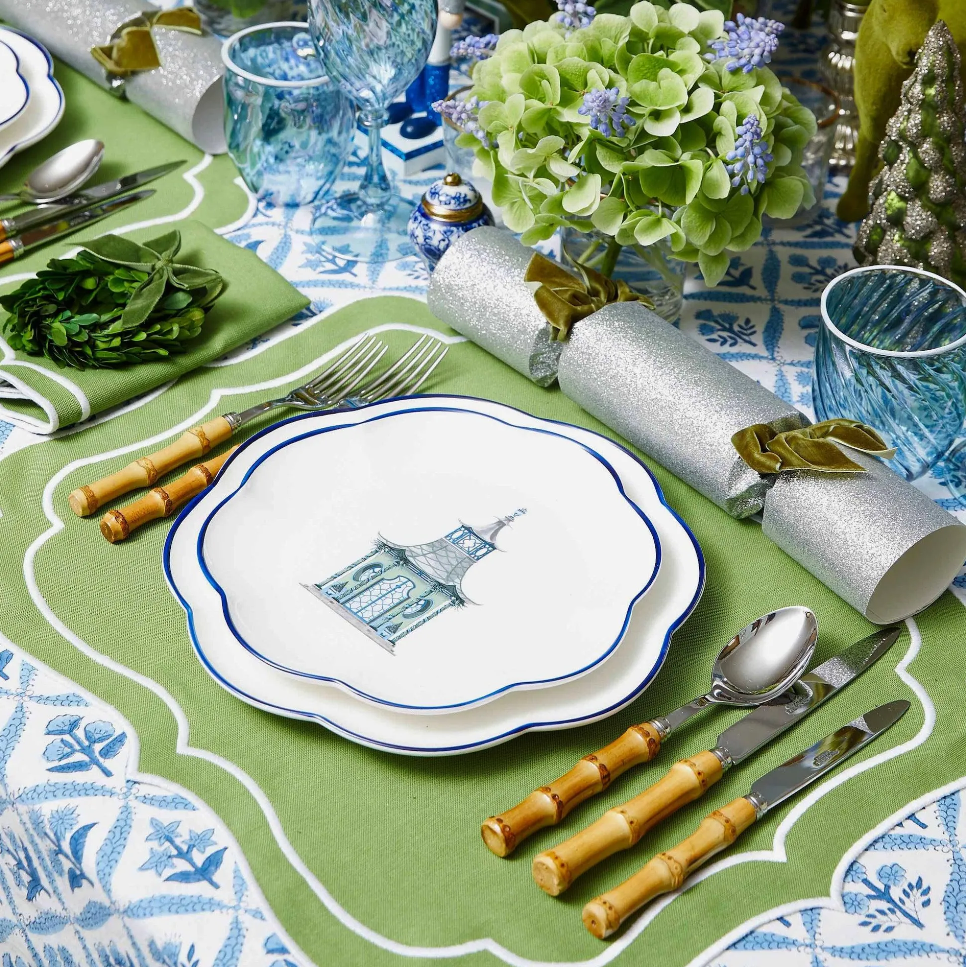Green Scalloped Pagoda Starter Plate