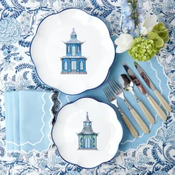 Green Scalloped Pagoda Starter Plate