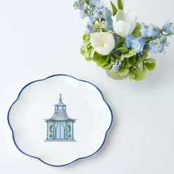 Green Scalloped Pagoda Starter Plate