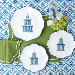 Green Scalloped Pagoda Starter Plate