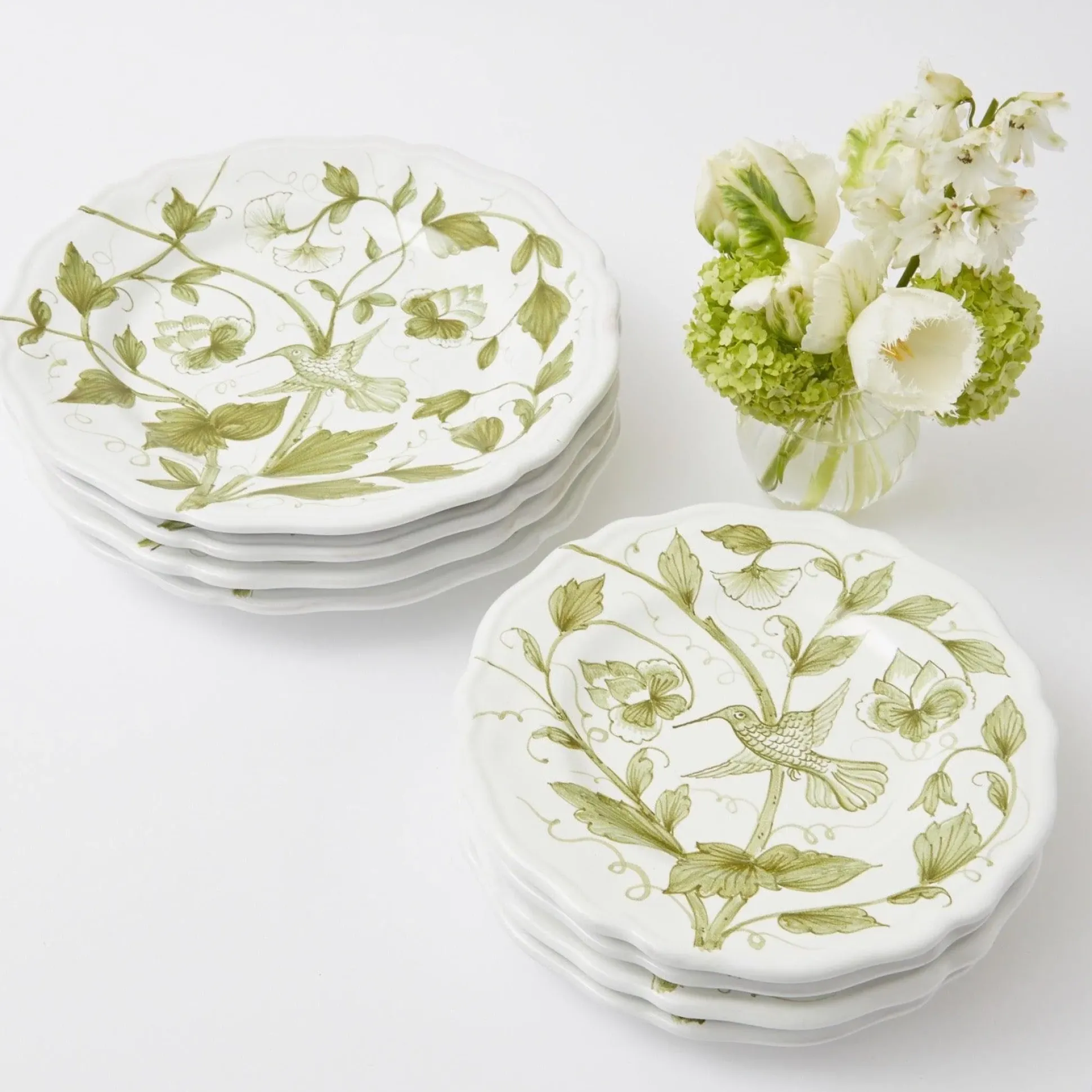 Hand Painted Hummingbird Dinner Plate