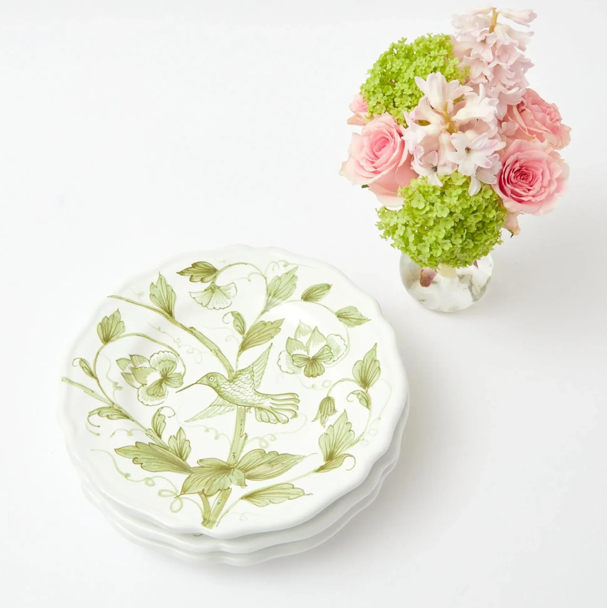 Hand Painted Hummingbird Starter Plate