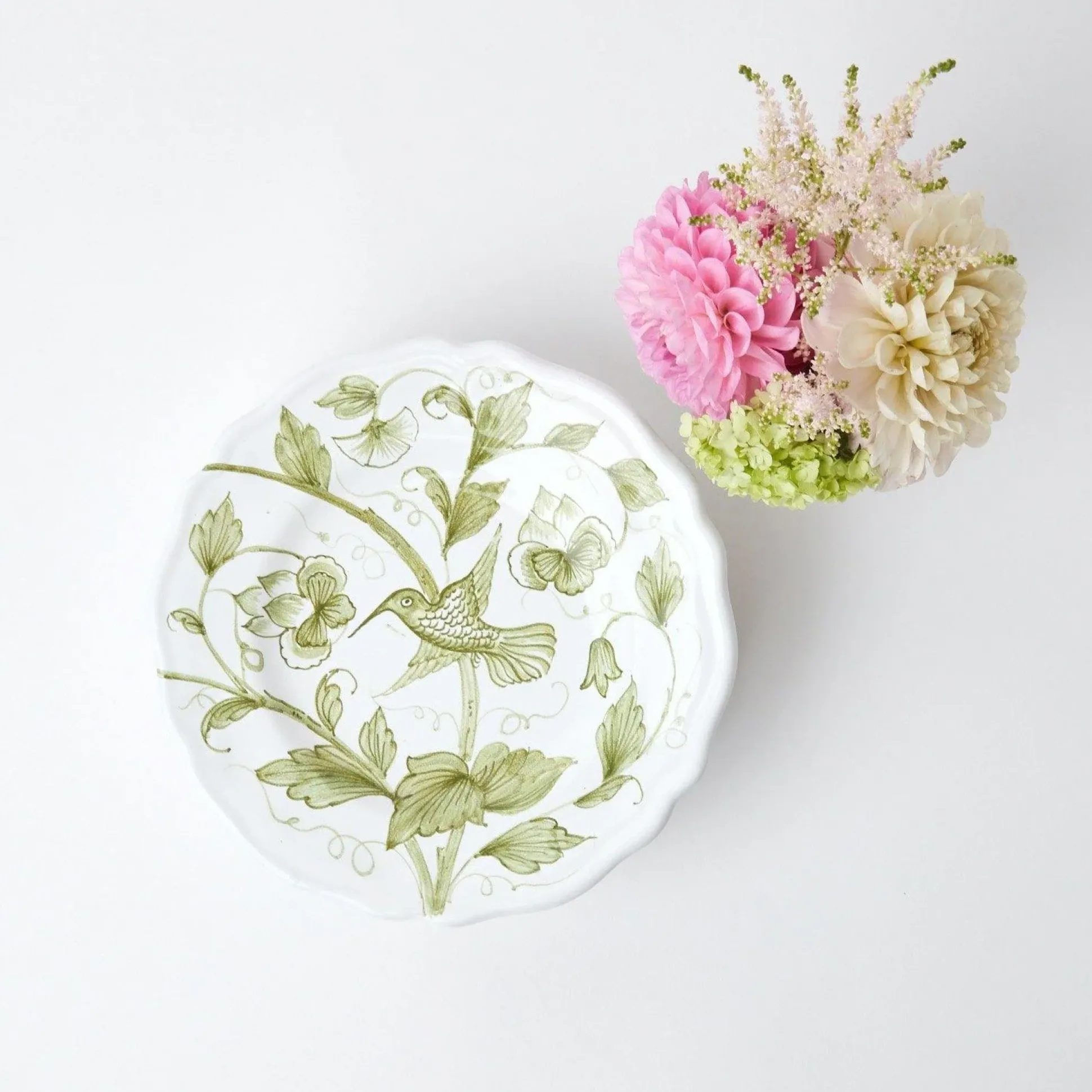 Hand Painted Hummingbird Starter Plate
