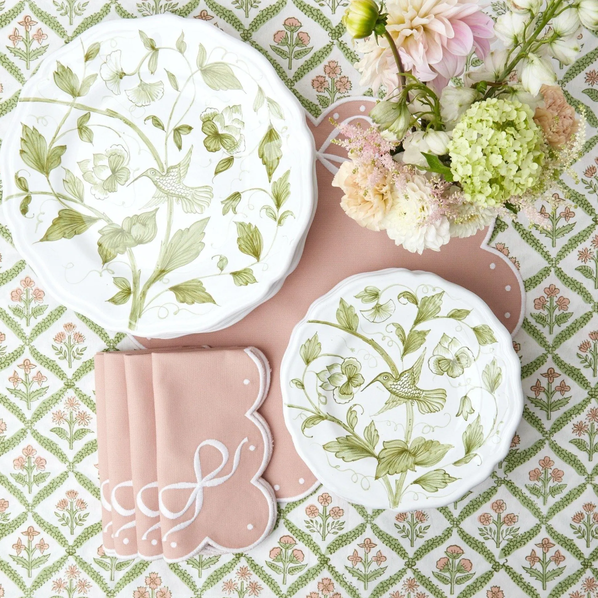Hand Painted Hummingbird Starter Plate