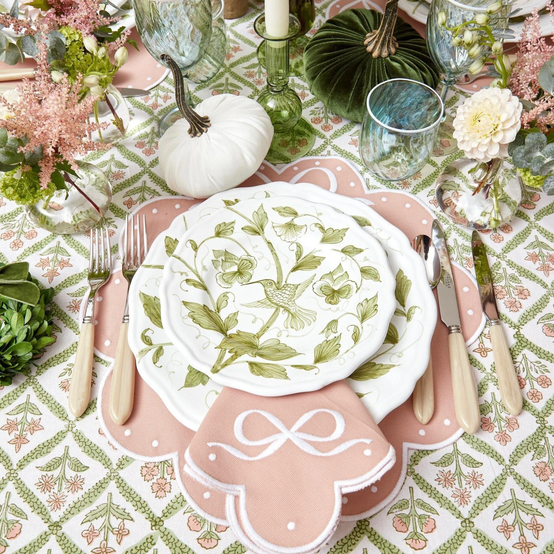 Hand Painted Hummingbird Starter Plate