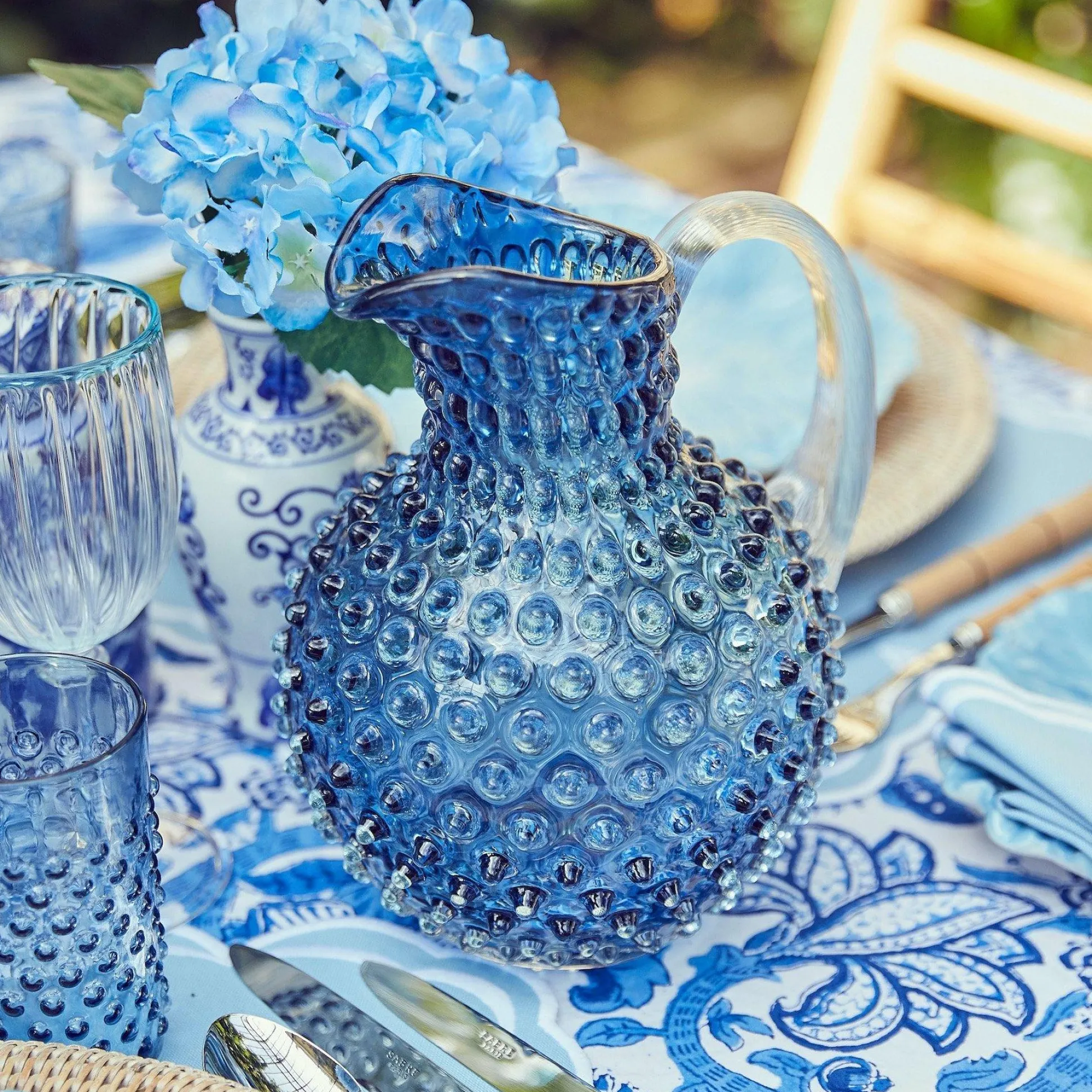 Hobnail Navy Jug