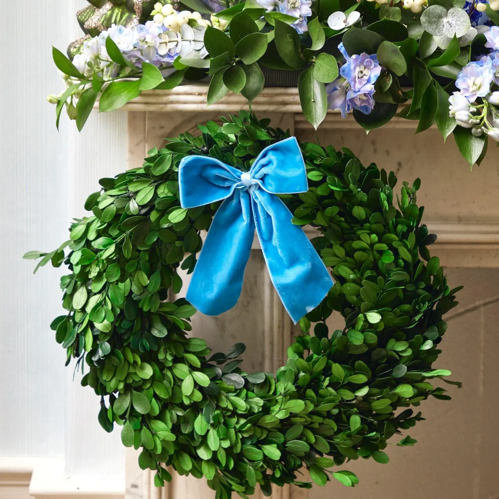 Large Blue Velvet Bow