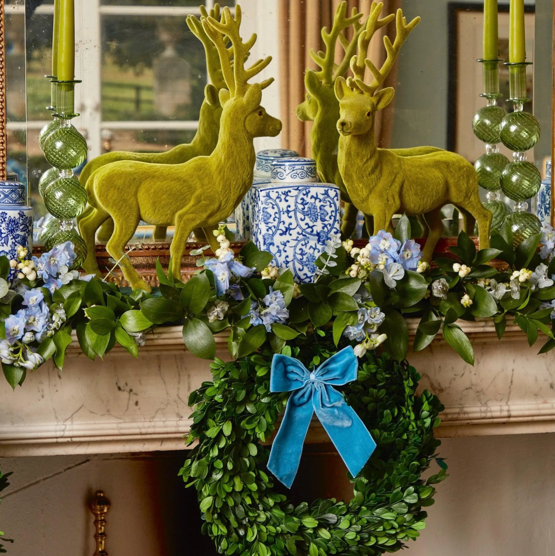 Large Blue Velvet Bow